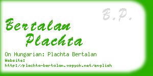 bertalan plachta business card